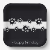 Bloemen met zwart en wit papieren bordje (Voorkant)