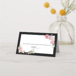 Bloemen met zwarte rand plaatskaartje