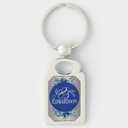 Bloemen & Metaalzilver Bloeiende Sleutelhanger (Voorkant)