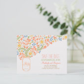 Bloemen metselaar pot schattig save the date brief aankondigingskaart (Staand voorkant)