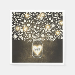 bloemen metselaar potje geel bruiloft papieren ser servetten