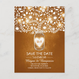 Bloemen metselaar sinaasappel opslaan de datum bri aankondigingskaart