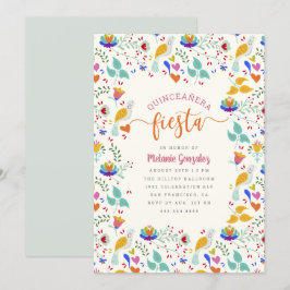 Bloemen Mexicaanse borduurwerk Quinceañera Fiesta Kaart