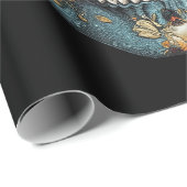 Bloemen Mexicaanse schedel Dag van de Dode Dia De  Cadeaupapier (Rol Hoek)