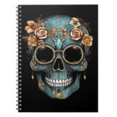Bloemen Mexicaanse schedel Dag van de Dode Dia De  Notitieboek (Voorkant)