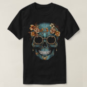 Bloemen Mexicaanse schedel Dag van de Dode Dia De  T-shirt (Design voorkant)
