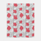  Bloemen Mid Century 40s Style Bed Throw Fleece Deken (Voorkant)