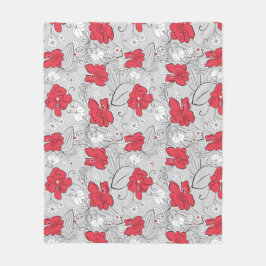  Bloemen Mid Century 40s Style Bed Throw Fleece Deken