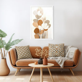 Bloemen Mid Century Moderne Boho Print