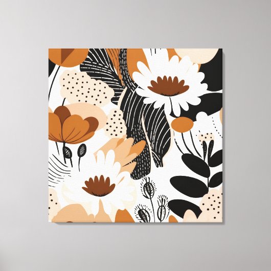 Bloemen Mid Century Moderne Boho Print (Voorkant)