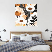 Bloemen Mid Century Moderne Boho Print (Insitu (Slaapkamer))