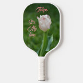 Bloemen Mijn Tijd om te Bloeien Pastel Roze Tulpen Pickleball Paddle (Voorkant)