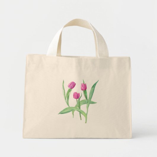 bloemen mini tote bag (Voorkant)
