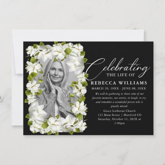 Bloemen Minimale Viering van het Leven Kaart (Voorkant)