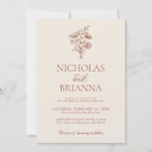 Bloemen minimalistische terracotta verbrande Sinaa Kaart (Voorkant)