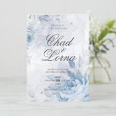 Bloemen minimalistische Waterverf bruiloft uitnodi Kaart (Staand voorkant)