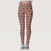 Bloemen mocha mousse Leggings (Voorkant)