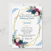 Bloemen Mod Vert Blauwgroen - vrijgezellenfeest Kaart (Voorkant)