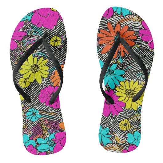 Bloemen mode fusie teenslippers (Voetbed)