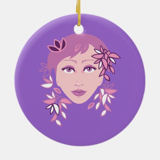 Bloemen Mode Keramisch Ornament (Achterkant)