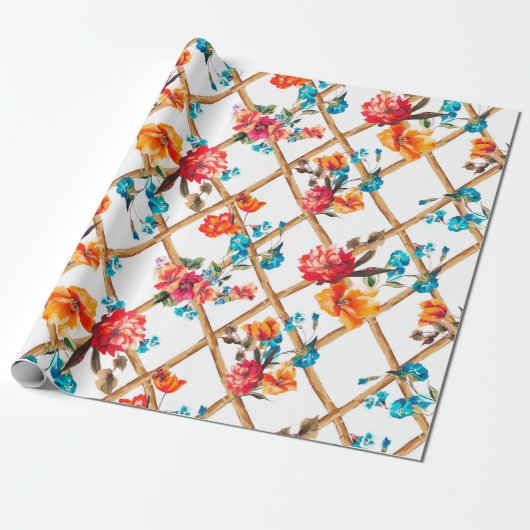 bloemen mode ontwerpbloem,olie,schilderij; cadeaupapier (Uitgerold)