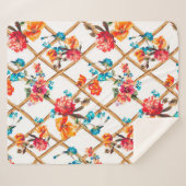 bloemen mode ontwerpbloem,olie,schilderij; sherpa deken (Voorkant (horizontaal))