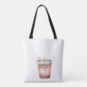 Bloemen Modern Daisy Pink Girly Tote Bag (Achterkant)