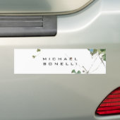 Bloemen Modern Eigen Naam Professioneel Bumpersticker (Op auto)