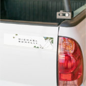 Bloemen Modern Eigen Naam Professioneel Bumpersticker (Op Truck)