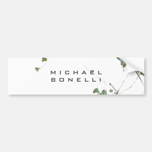 Bloemen Modern Eigen Naam Professioneel Bumpersticker (Voorkant)