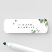 Bloemen Modern Eigen Naam Professioneel Naamplaatje (In situ)