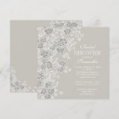  bloemen Modern Gray Vrijgezellenfeest Kaart (Voorkant / Achterkant)