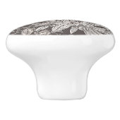 Bloemen Modern Grijs Botanisch Chic Rustiek Keramische Knop (Zijkant)