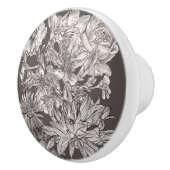 Bloemen Modern Grijs Botanisch Chic Rustiek Keramische Knop (Rechts)