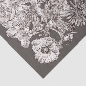  bloemen, modern ivoor en grijs tissuepapier (Detail)