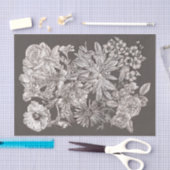  bloemen, modern ivoor en grijs tissuepapier (Craft)