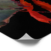 Bloemen modern patroon, witte rozen, blauwe horten poster (Hoek)