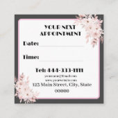 Bloemen, Modern, schoonheidssalon Afspraakkaart Afsprakenkaartje (Achterkant)