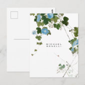 Bloemen Moderne Eigen Naam Professioneel Briefkaart (Voorkant / Achterkant)