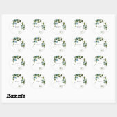 Bloemen Moderne Eigen Naam Professioneel Ronde Sticker (Vel)