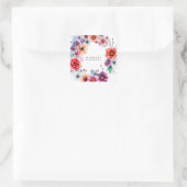 Bloemen Moderne Eigen Naam Professioneel Vierkante Sticker (Tas)