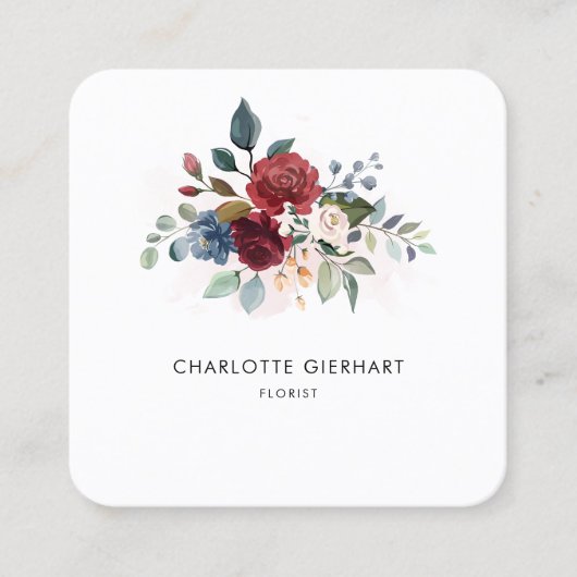 Bloemen Moderne professionele bloemist Vierkante Visitekaartje (Voorkant)