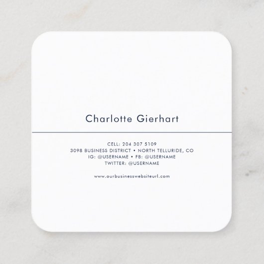 Bloemen Moderne professionele bloemist Vierkante Visitekaartje (Achterkant)