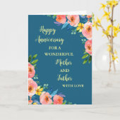 Bloemen Moeder en Vader Jubileum Kaart (Gele Bloem)