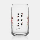 Bloemen Moeder- Roze en Crème Gepersonaliseerde Li Blikvorm Glas (Voorkant)