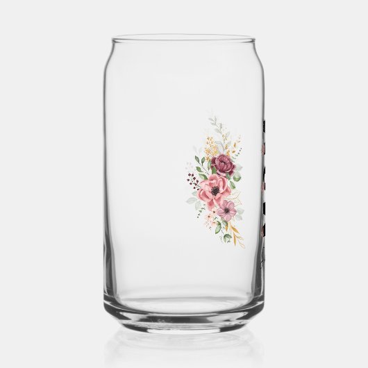 Bloemen Moeder- Roze en Crème Gepersonaliseerde Li Blikvorm Glas (Rechts)