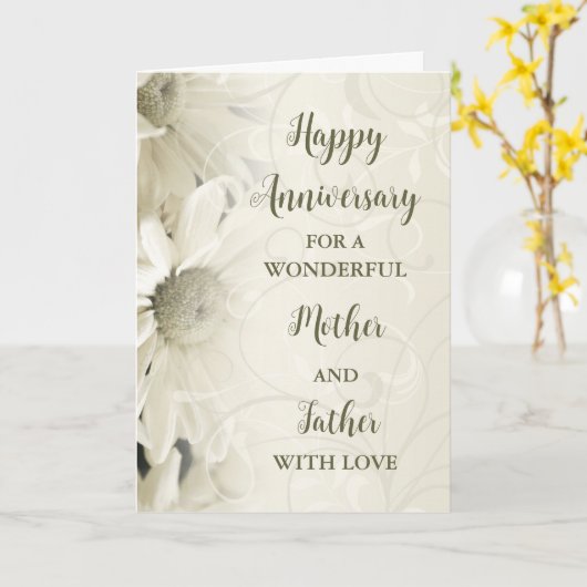 Bloemen Moeder & Vader Jubileum Kaart (Gele Bloem)