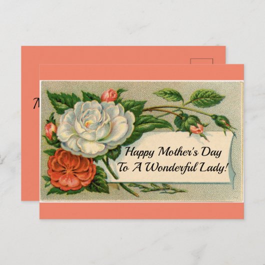  bloemen Moederdag Briefkaart (Voorkant / Achterkant)