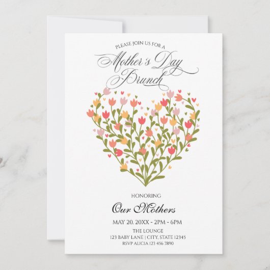 bloemen Moederdag Brunch Kaart (Voorkant)