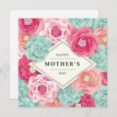Bloemen Moederdag Feestdagenkaart (Voorkant / Achterkant)